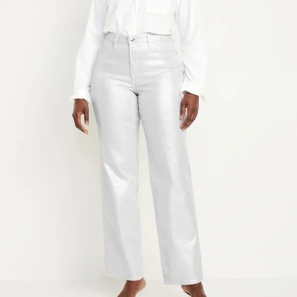 🔴 🎀 Host Pick 🎀 High-Waisted Silver Shine OG Loose Jeans - Picture 3 of 5